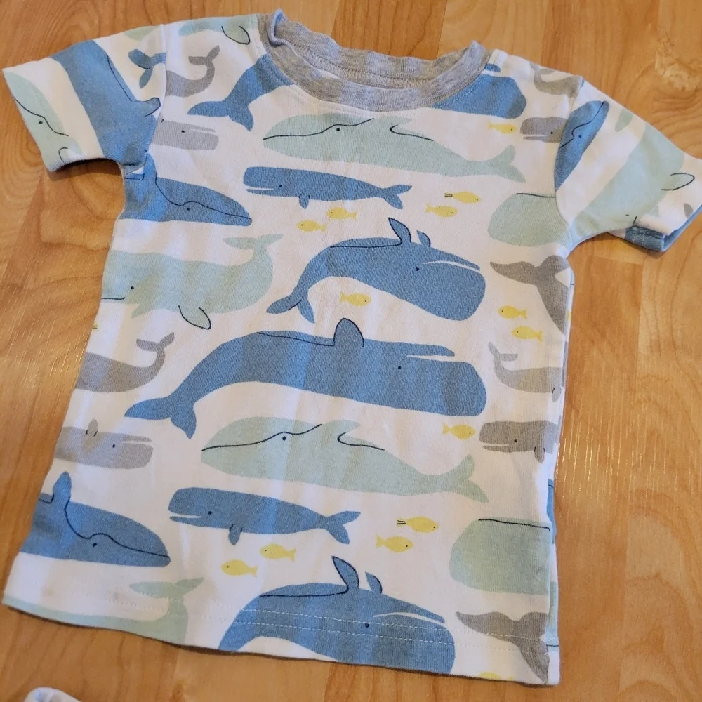 Carter's Blue Whale Print Short-Sleeve Pajama Set Size 2T